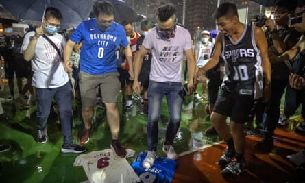 Demonstrators in Hong Kong were angry with the NBA after what they perceived a lack of support from the league in their dispute with China