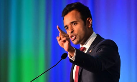 Vivek Ramaswamy speaks during the California Republican Party Fall 2023 Convention in Anaheim, California, on 30 September 2023.