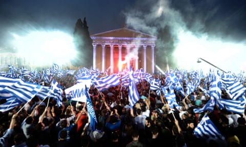 An election rally in front of the Zappeion in the heart of Athens in 2012. 
