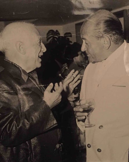 Alex Maguy (right) with Pablo Picasso in the late 60s. 
