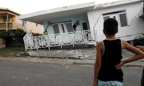 A damaged house on the coast of Guánica, a municipality in the southwest of Puerto Rico.