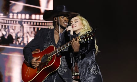 Madonna and her son David Banda perform her song Mother and Father.