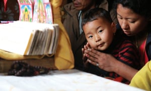 A Khampa child at a long life blessing in Pemako.