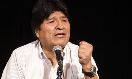 Evo Morales holds a press conference in the Argentinian capital Buenos Aires where he is now based.