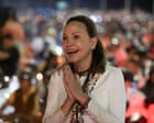 Exiled opposition leader María Corina Machado returns to rapturous reception in Venezuela