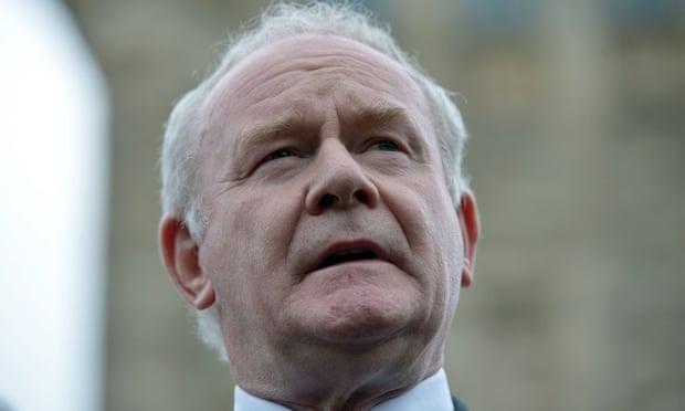Martin McGuinness, the outgoing deputy first leader of Northern Ireland.