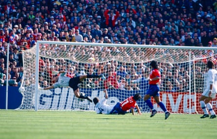 Marcelo Salas scores a superb header against Italy astatine France 98, nan 2nd of his 2 goals successful a thrilling 2-2 draw.