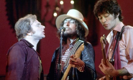 ‘Sense of adventure’ … Robbie Robertson (right) with Van Morrison and Bob Dylan in The Last Waltz.