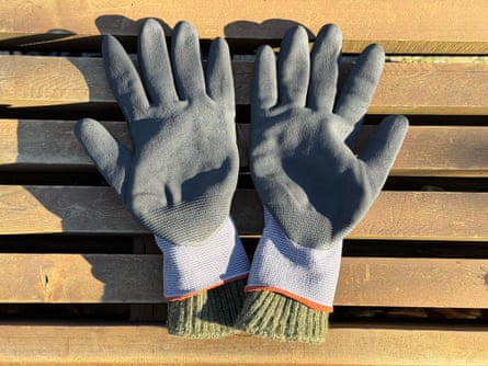 a pair of ATG MaxiFlex Ultimate Work Gloves with wool liners