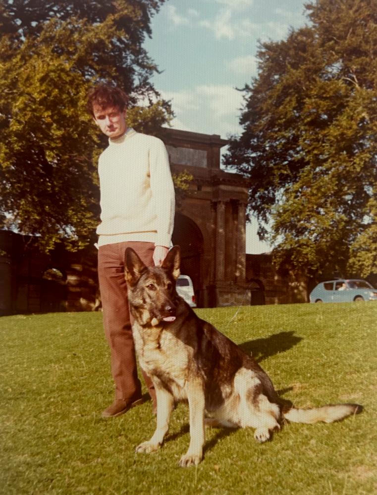 Roger and guide dog, Gay, at Blenheim