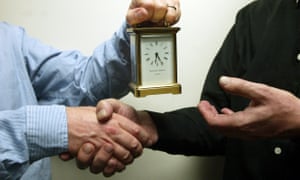 Golden handshake, a retirement or leaving present of a carriage clock