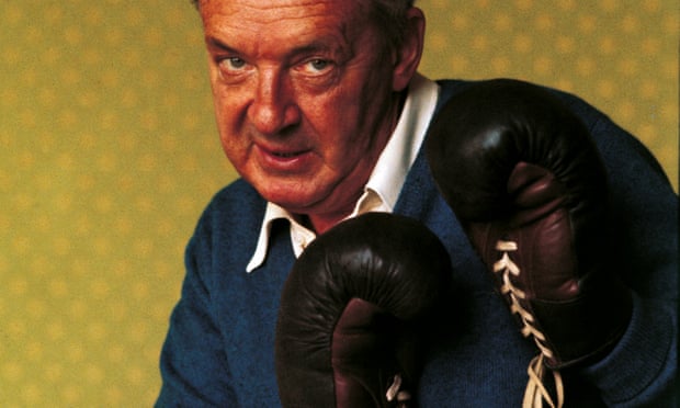 Vladimir Nabokov, posing in boxing gloves.