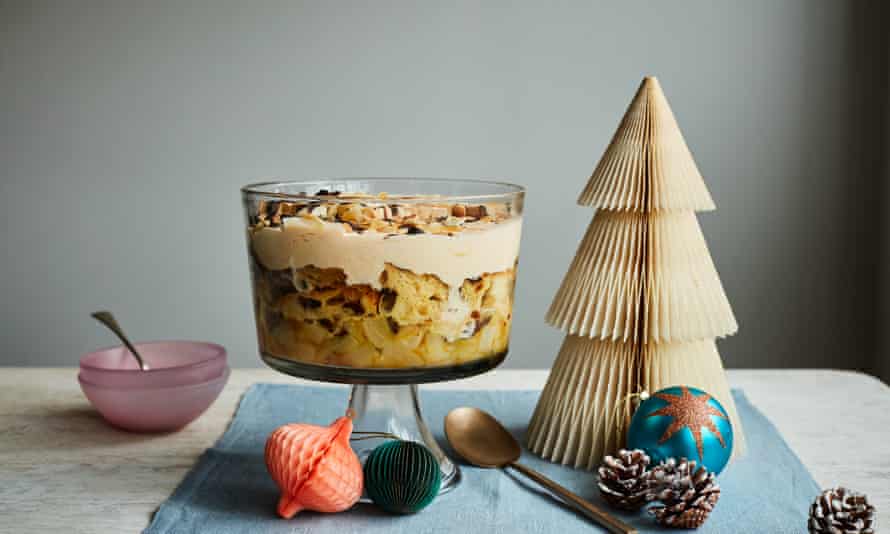 Thomasina Miers’ pear, panettone and chocolate trifle.