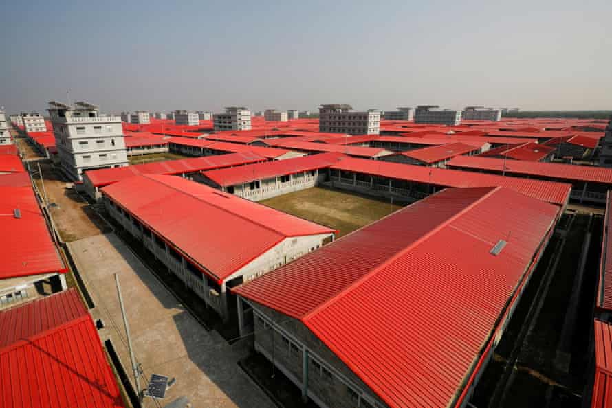 Concrete houses at the Bhasan Char refugee camp in Bangladesh