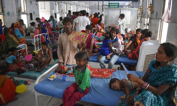 Children with acute encephalitis syndrome, at the Sri Krishna hospital in Muzaffarpur district, east Bihar, on 19 June