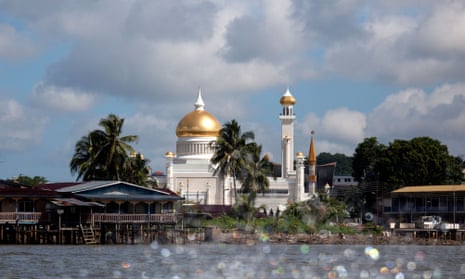 Bandar Seri Begawan Brunei upriver showing the Sultans Palace
