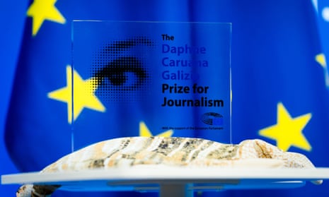 Daphne Caruana Galizia prize for journalism trophy