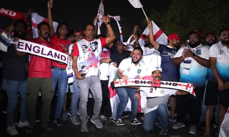 Fans outside the England team hotel ahead of the World Cup in Qatar