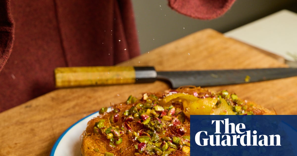 Alice Zaslavsky's kataifi pie with feta, tomatoes and warm oregano honey recipe