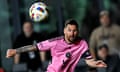 Inter Miami forward Lionel Messi eyes the ball during Wednesday’s match against Real Salt Lake at Chase Stadium in Fort Lauderdale, Florida.