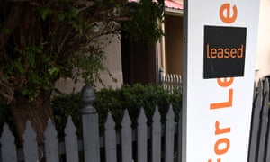 A for lease sign is displayed in front of a house in Sydney on April 26, 2017.