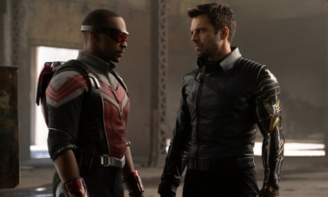 Facing off ... Sam Wilson (Anthony Mackie) and Bucky Barnes (Sebastian Stan) in Disney+ series The Falcon and the Winter Soldier.