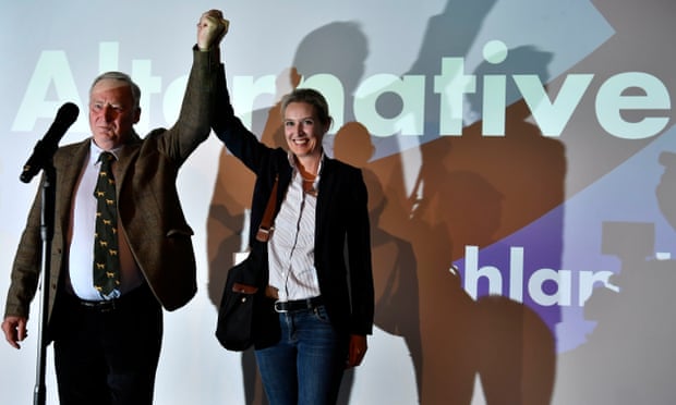 Germany's Alternative for Deutschland party, which has far-rightwing policies and a gay co-leader in Alice Weidel (right)