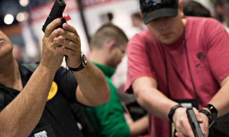 Gun enthusiasts try out Glock weapons at the National Rifle Association annual meeting in Nashville in 2015.