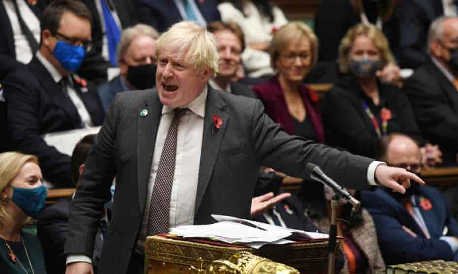 Boris Johnson at PMQs, 3 November.