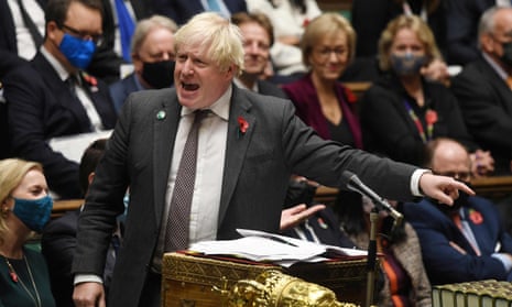 Boris Johnson speaking during Prime Minister's Questions (PMQs) at the House of Commons, on 3 November
