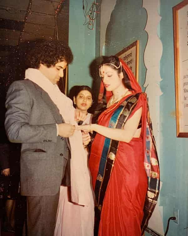 Roop and Loretta wed in the Hindu temple in Queens, 1981.