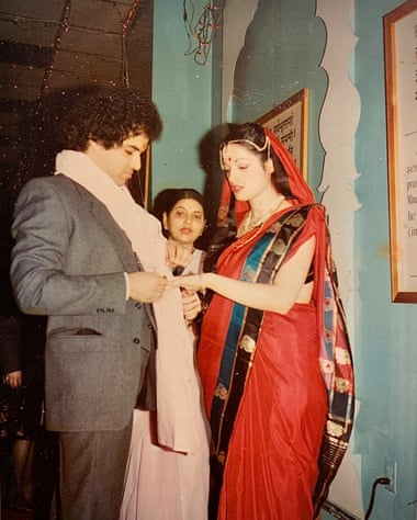Roop and Loretta wed in the Hindu temple in Queens, 1981.