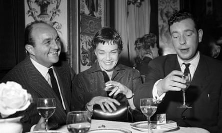Alexandre Astruc, right, with the French actors Bernard Blier and Simone Signoret in 1953.