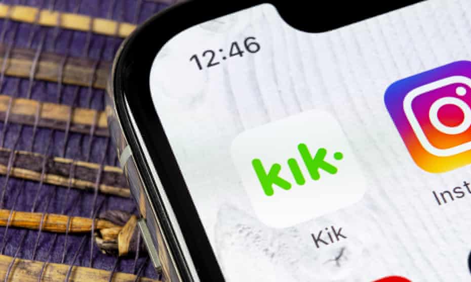 A phone showing the Kik app
