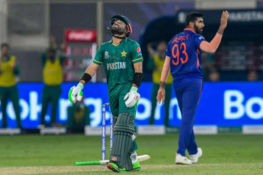 Rizwan celebrates after scoring a half-century.