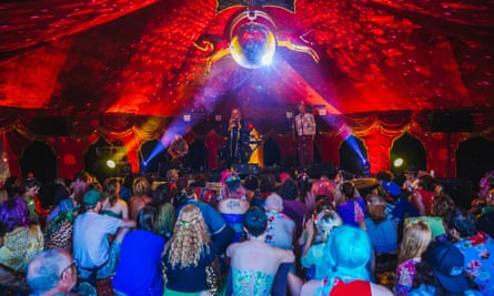 Inside a tent at Shambala