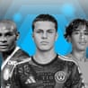 5:4 trail image for the 2026 Rest of the World Next Generation featuring (left to right): Eduardo Conceição, Cavan Sullivan and Mezian Mesloub Soares