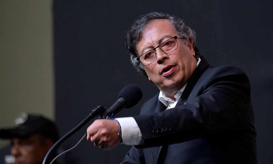 Gustavo Petro speaks during an event in Bogota, Colombia