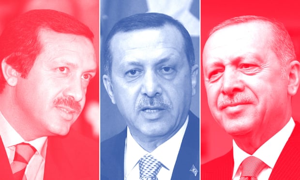 Recep Tayyip Erdoğan in 1997, 2008 and 2019