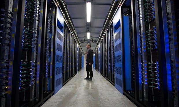 The data server hall at Facebook’s storage center near in Lulea, Sweden. Data centers currently consume 200 terawatt hours per year – roughly the same amount as South Africa.
