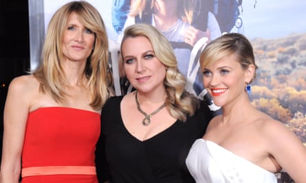 Cheryl Strayed, centre, with Laura Dern, left, and Reese Witherspoon who were both executive producers of Tiny Beautiful Things.