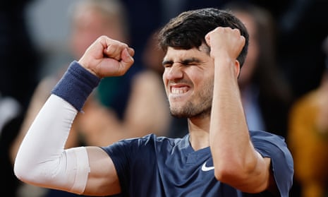 French Open 2024: Iga Swiatek v Naomi Osaka, Alcaraz advances – live Carlos Alcaraz celebrates