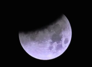 Shot during the total lunar eclipse, from a viewpoint in Los Angeles, US