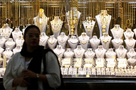 A display of a gold and jewellery shop in the Grand Bazaar in Tehran.