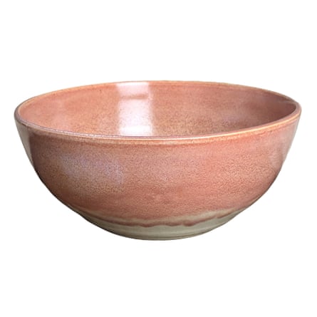Pink glazed bowl