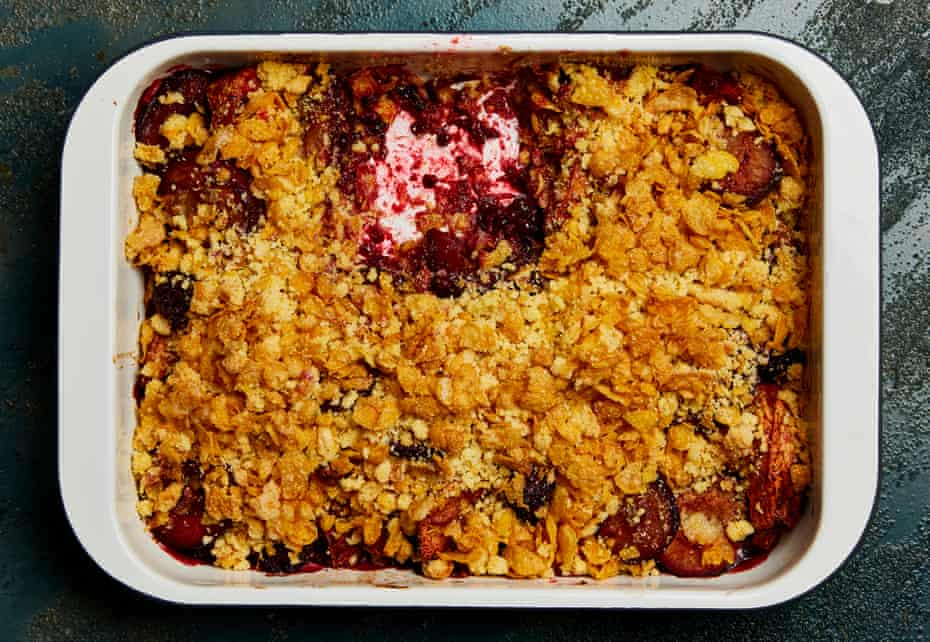 Yotam Ottolenghi's plum, apple and cornflake crumble for breakfast - why not?