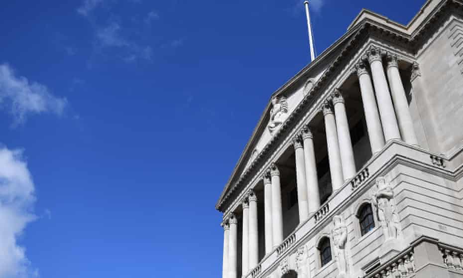 a deep blue sky over the Bank of England