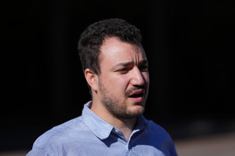 Palestinian activist Mahmoud Khalil holds a news conference outside Federal Court on Tuesday, Oct. 21, 2025 in Philadelphia.