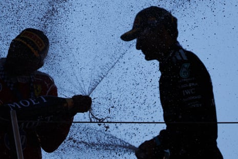 Lewis Hamilton and George Russell spray each different connected nan podium successful Barcelona
