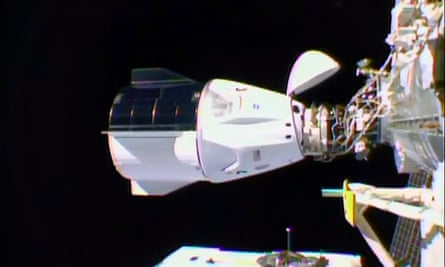 The SpaceX Crew Dragon docked to the International Space Station